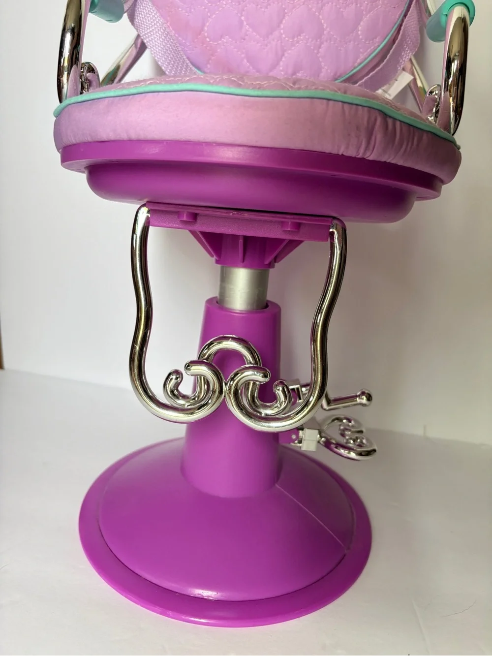 Pink & Purple Kids Salon Chair with Aqua Accents